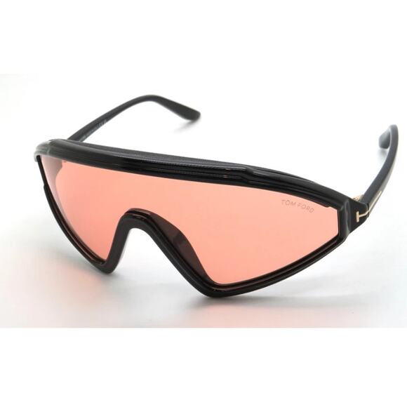 Tom Ford Black Amber Lorna FT 1121 01E Ski Shield Sunglasses - Picture 1 of 15